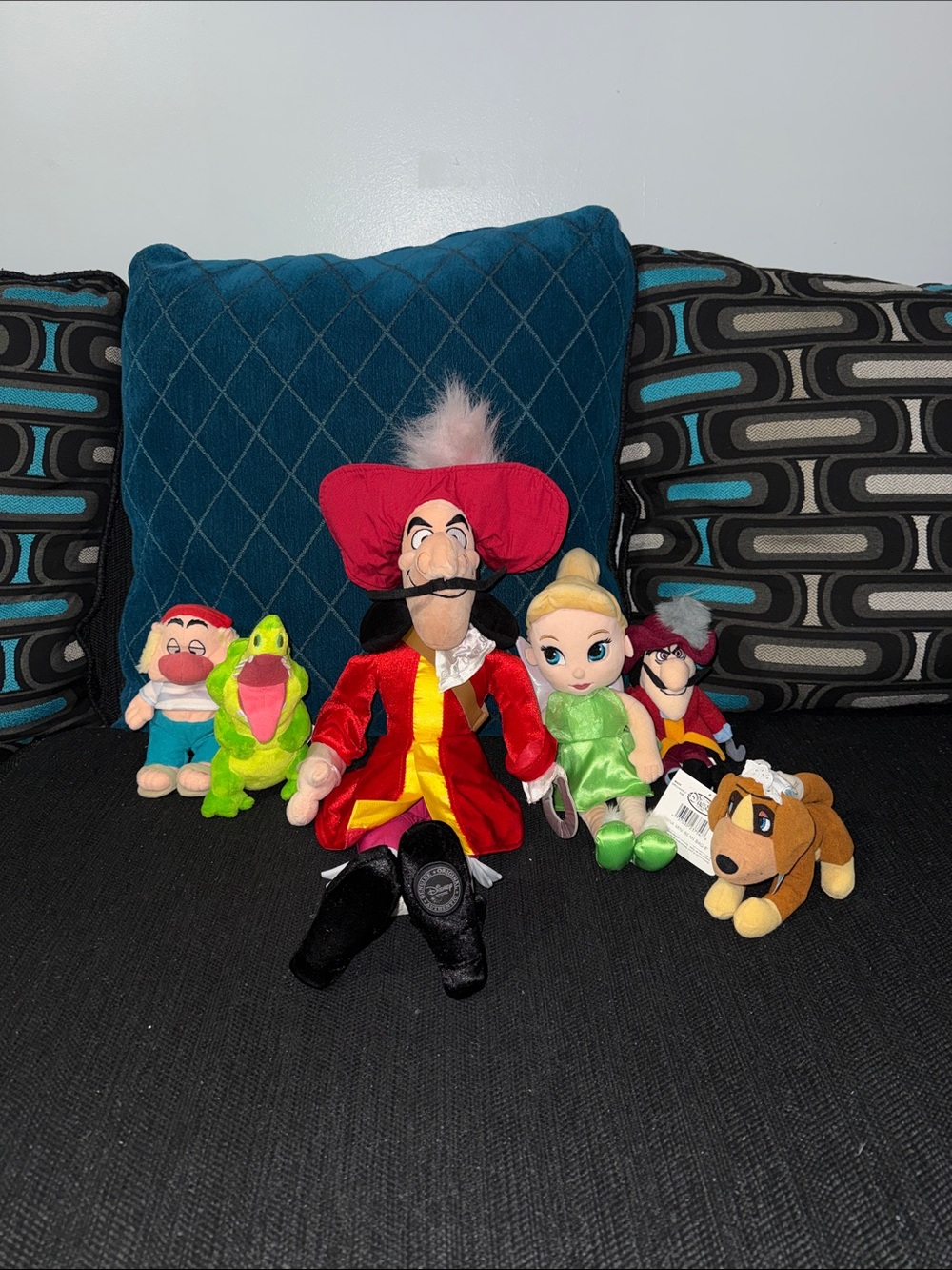 Disney Peter Pan - Captain Hook, Mr Smith, Tinker Bell, Nana the Dog Plush Lot